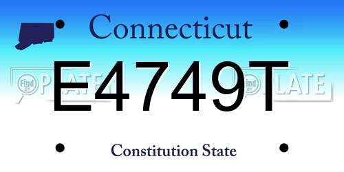 E4749T Connecticut License Plate