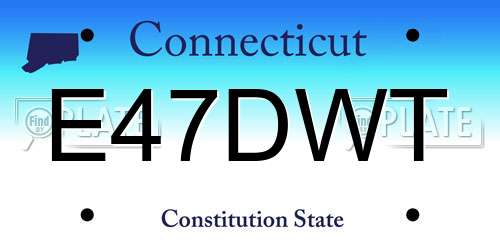 E47DWT Connecticut License Plate