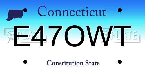 E47OWT Connecticut License Plate
