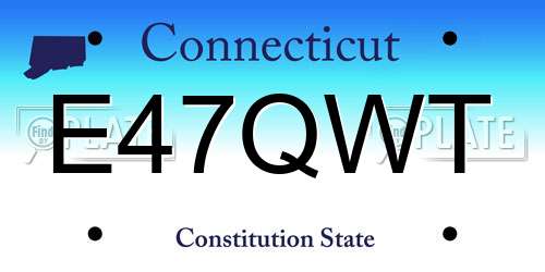 E47QWT Connecticut License Plate