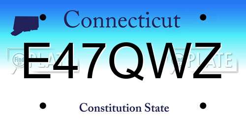E47QWZ Connecticut License Plate