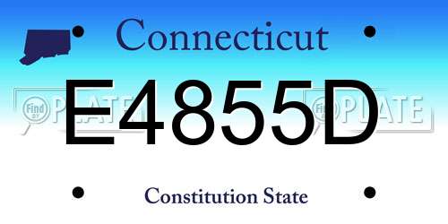E4855D Connecticut License Plate