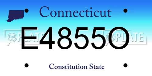 E4855O Connecticut License Plate