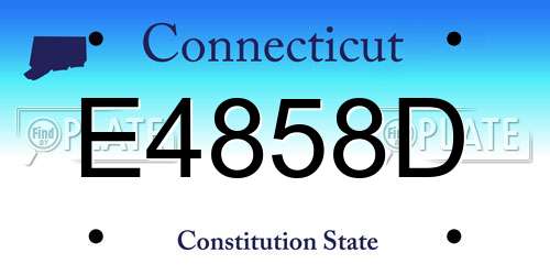 E4858D Connecticut License Plate
