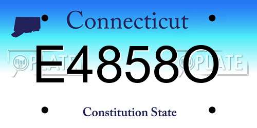 E4858O Connecticut License Plate