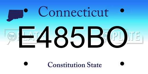 E485BO Connecticut License Plate