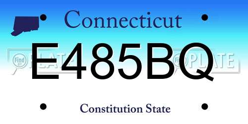 E485BQ Connecticut License Plate