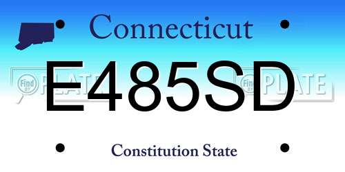 E485SD Connecticut License Plate