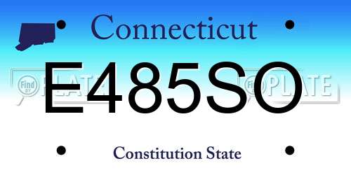 E485SO Connecticut License Plate