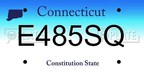 E485SQ Connecticut License Plate