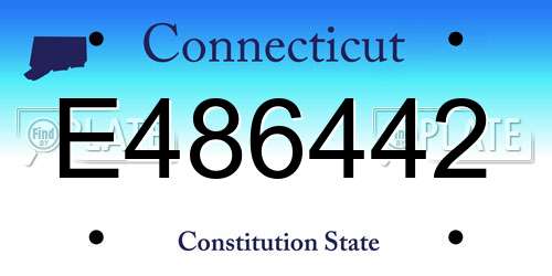 E486442 Connecticut License Plate
