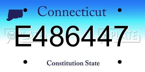 E486447 Connecticut License Plate