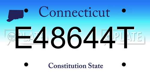 E48644T Connecticut License Plate