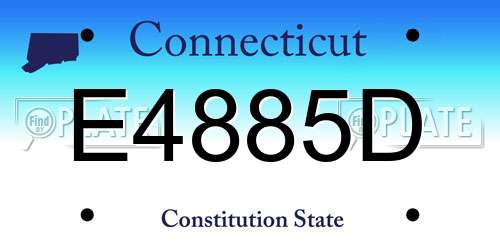 E4885D Connecticut License Plate