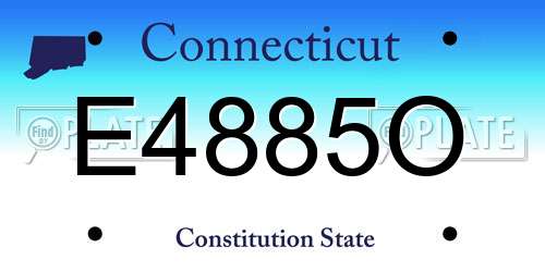 E4885O Connecticut License Plate