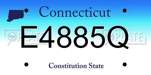 E4885Q Connecticut License Plate