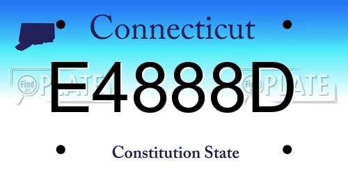 E4888D Connecticut License Plate