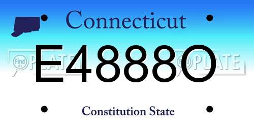 E4888O Connecticut License Plate