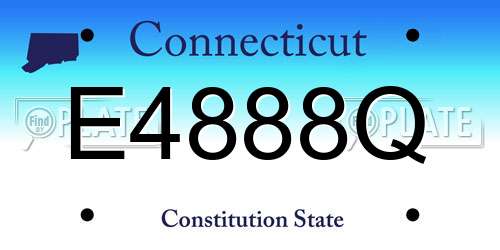 E4888Q Connecticut License Plate