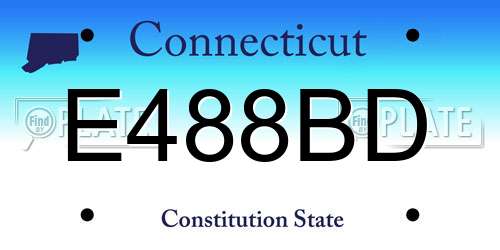 E488BD Connecticut License Plate
