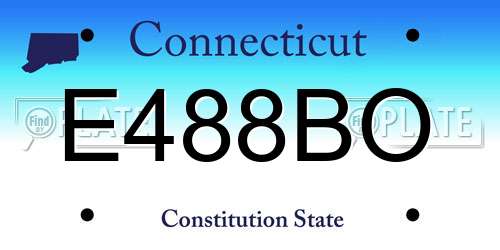 E488BO Connecticut License Plate