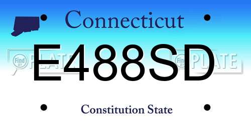 E488SD Connecticut License Plate