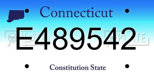 E489542 Connecticut License Plate