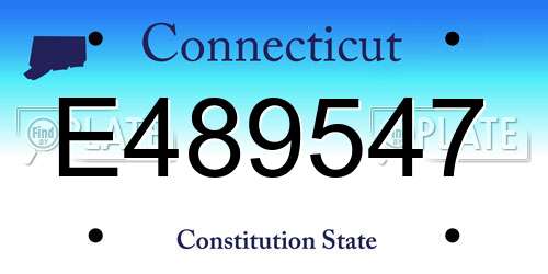 E489547 Connecticut License Plate