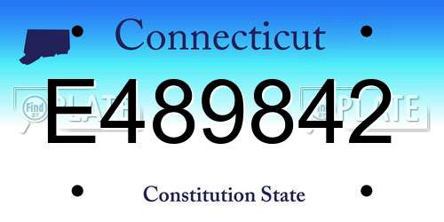 E489842 Connecticut License Plate