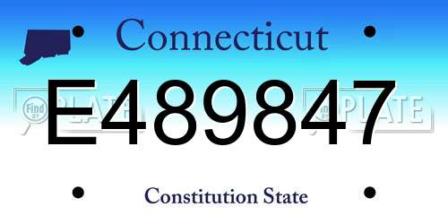 E489847 Connecticut License Plate