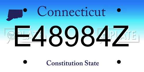 E48984Z Connecticut License Plate