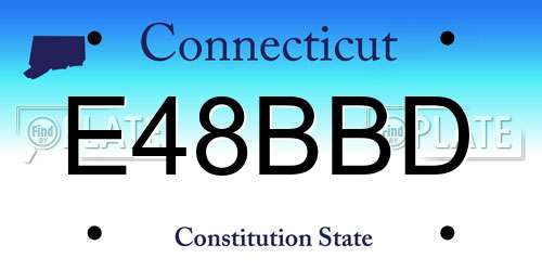 E48BBD Connecticut License Plate