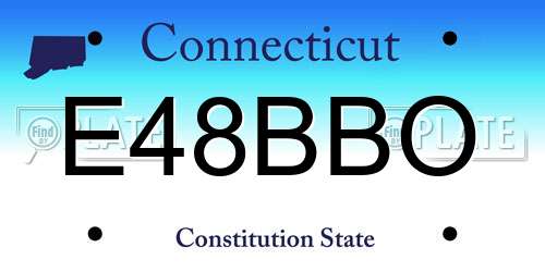 E48BBO Connecticut License Plate