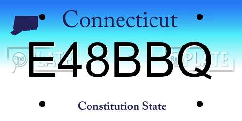 E48BBQ Connecticut License Plate