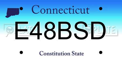 E48BSD Connecticut License Plate