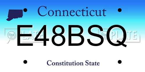 E48BSQ Connecticut License Plate
