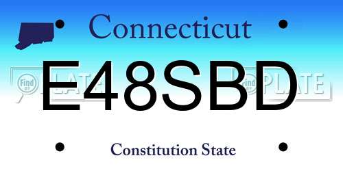 E48SBD Connecticut License Plate