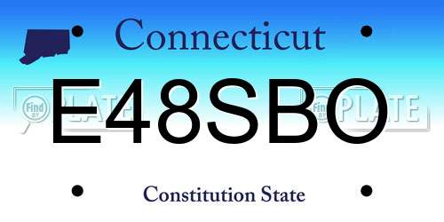 E48SBO Connecticut License Plate
