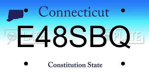 E48SBQ Connecticut License Plate