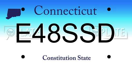 E48SSD Connecticut License Plate