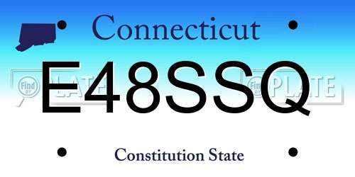 E48SSQ Connecticut License Plate