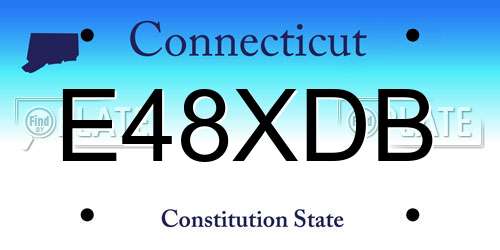 E48XDB Connecticut License Plate