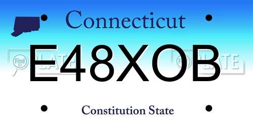 E48XOB Connecticut License Plate