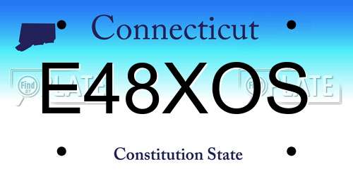 E48XOS Connecticut License Plate