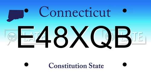 E48XQB Connecticut License Plate