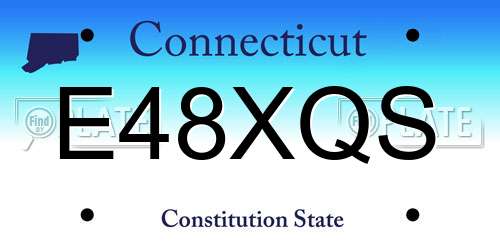 E48XQS Connecticut License Plate
