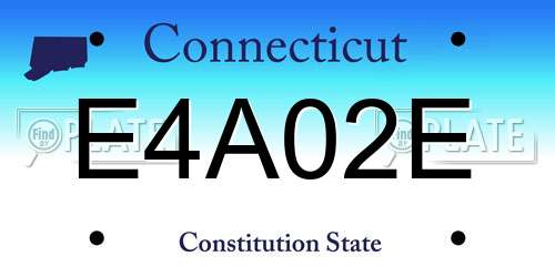 E4A02E Connecticut License Plate