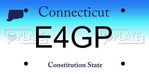 E4GP Connecticut License Plate