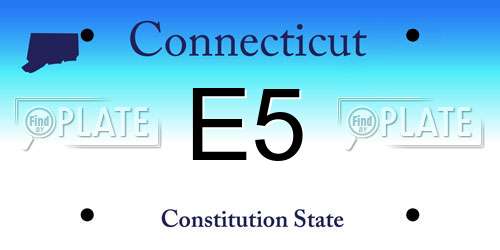 E5 Connecticut License Plate