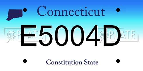 E5004D Connecticut License Plate